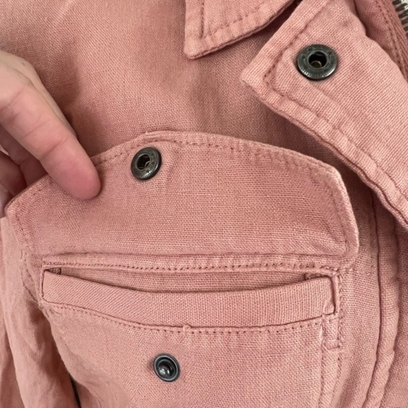 New Directions Dusty Apricot Pink Lightweight Linen  blend Jacket with 6 Pockets - Picture 14 of 16